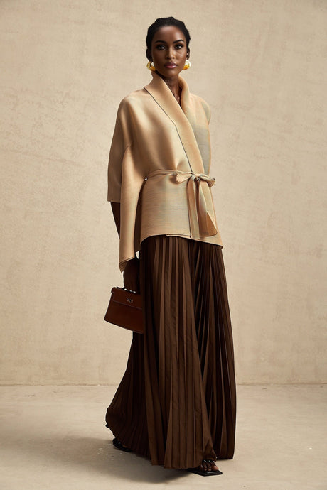 Adèle capedesign pleated top  skirt matching set