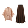 Adèle capedesign pleated top  skirt matching set