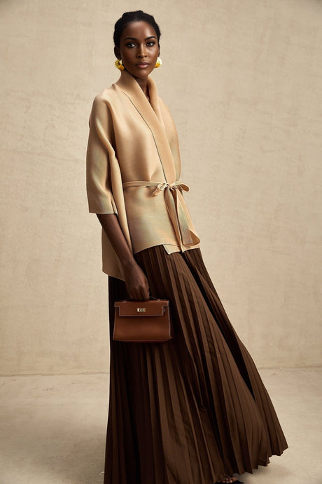 Adèle capedesign pleated top  skirt matching set
