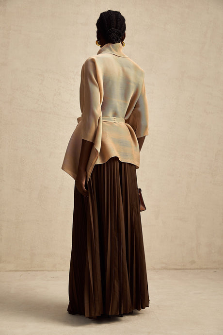 Adèle capedesign pleated top  skirt matching set