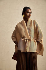Adèle capedesign pleated top  skirt matching set