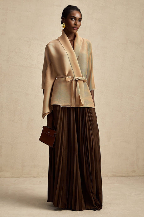 Adèle capedesign pleated top  skirt matching set