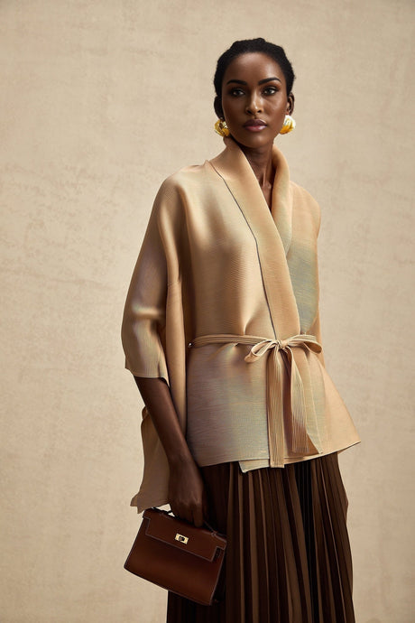 Adèle capedesign pleated top  skirt matching set