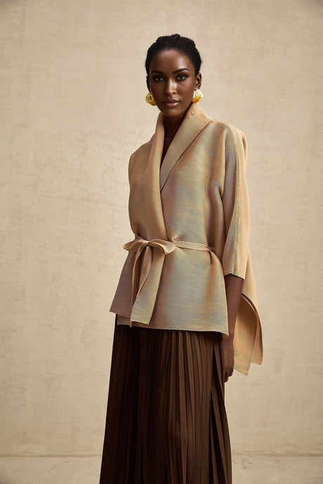 Adèle capedesign pleated top  skirt matching set