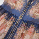 Aélis patternprint midi dress