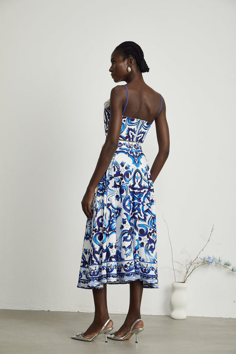 Allegra graphicprinted top  skirt matching set