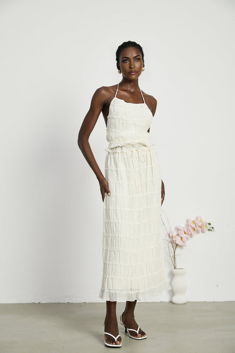 Alyssa pleated top  skirt matching set