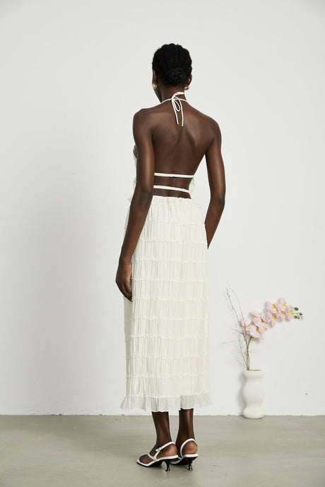 Alyssa pleated top  skirt matching set