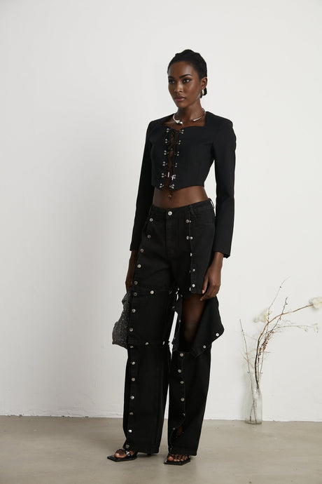 Amia laceup cropped jacket