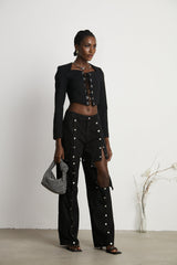 Amia laceup cropped jacket