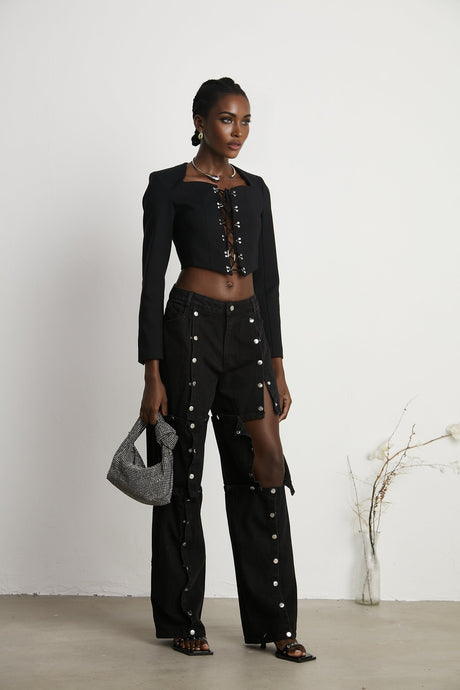 Amia laceup cropped jacket