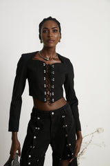 Amia laceup cropped jacket