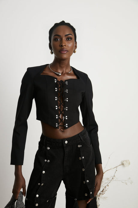 Amia laceup cropped jacket