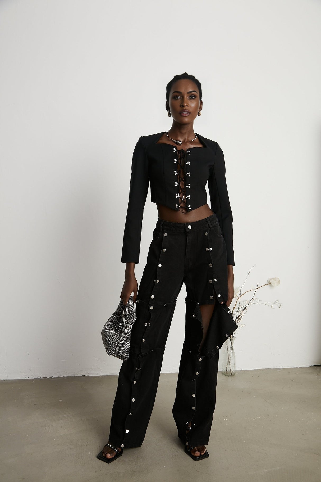Amia laceup cropped jacket