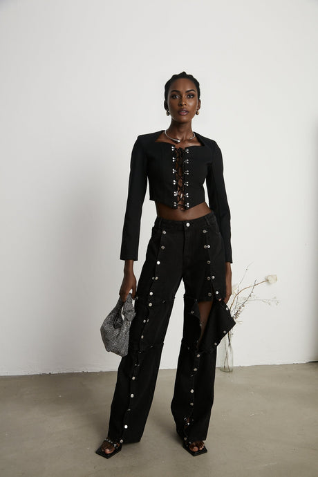 Amia laceup cropped jacket