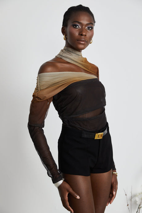 Capucine ruched gradienteffect bodysuit