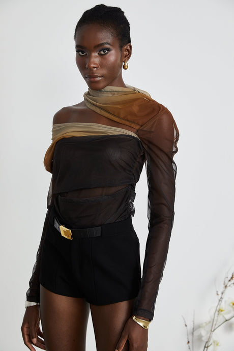 Capucine ruched gradienteffect bodysuit