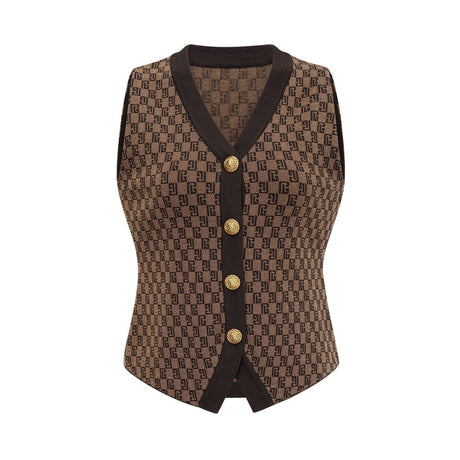 Cyrielle monogramjacquard top  trousers matching set