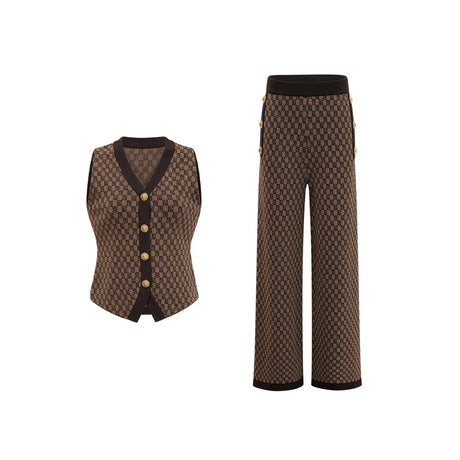 Cyrielle monogramjacquard top  trousers matching set
