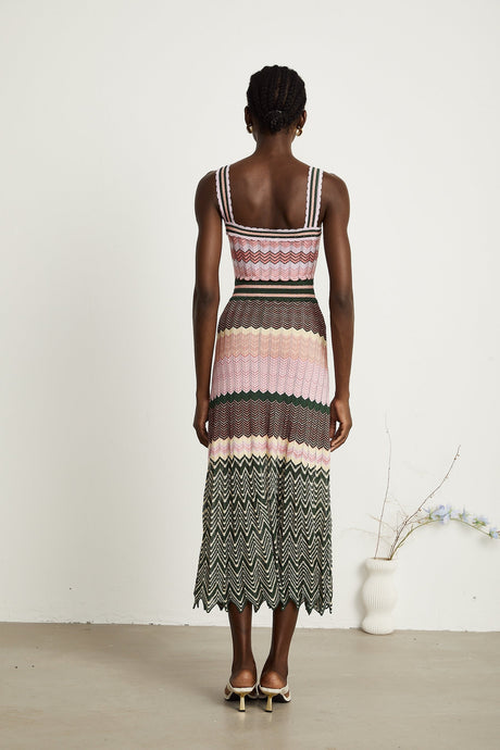 Daphné contrastcolor knitted midi dress
