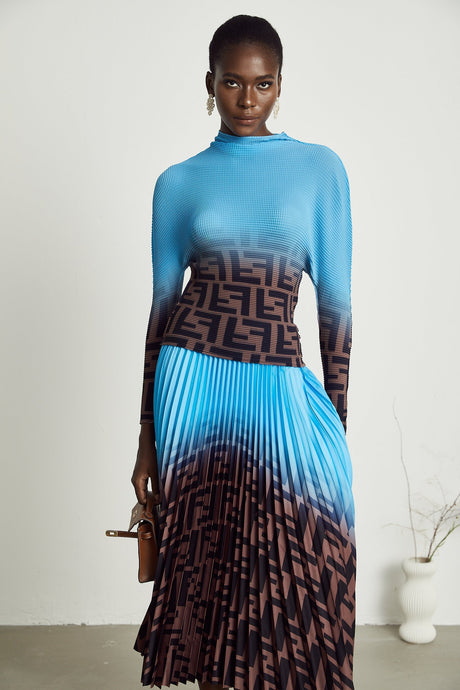 Désirée colorblock pleated top  skirt matching set