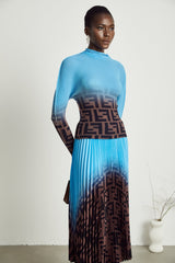 Désirée colorblock pleated top  skirt matching set