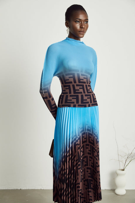 Désirée colorblock pleated top  skirt matching set