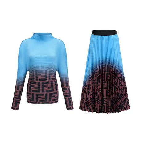 Désirée colorblock pleated top  skirt matching set