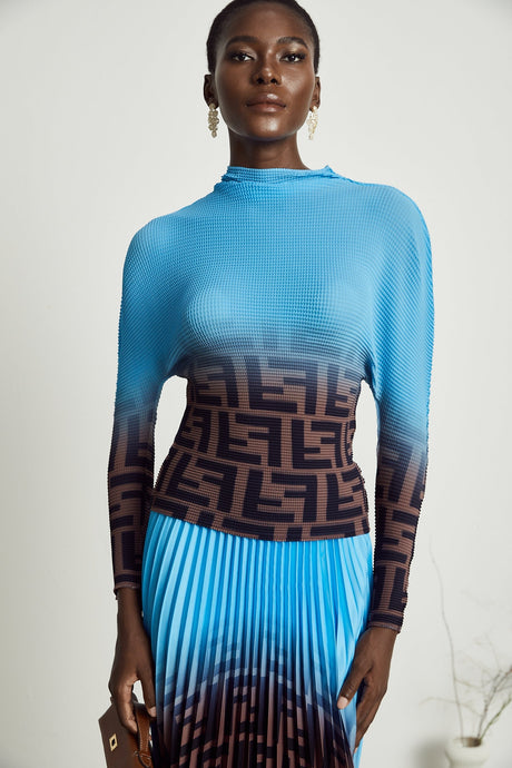Désirée colorblock pleated top  skirt matching set