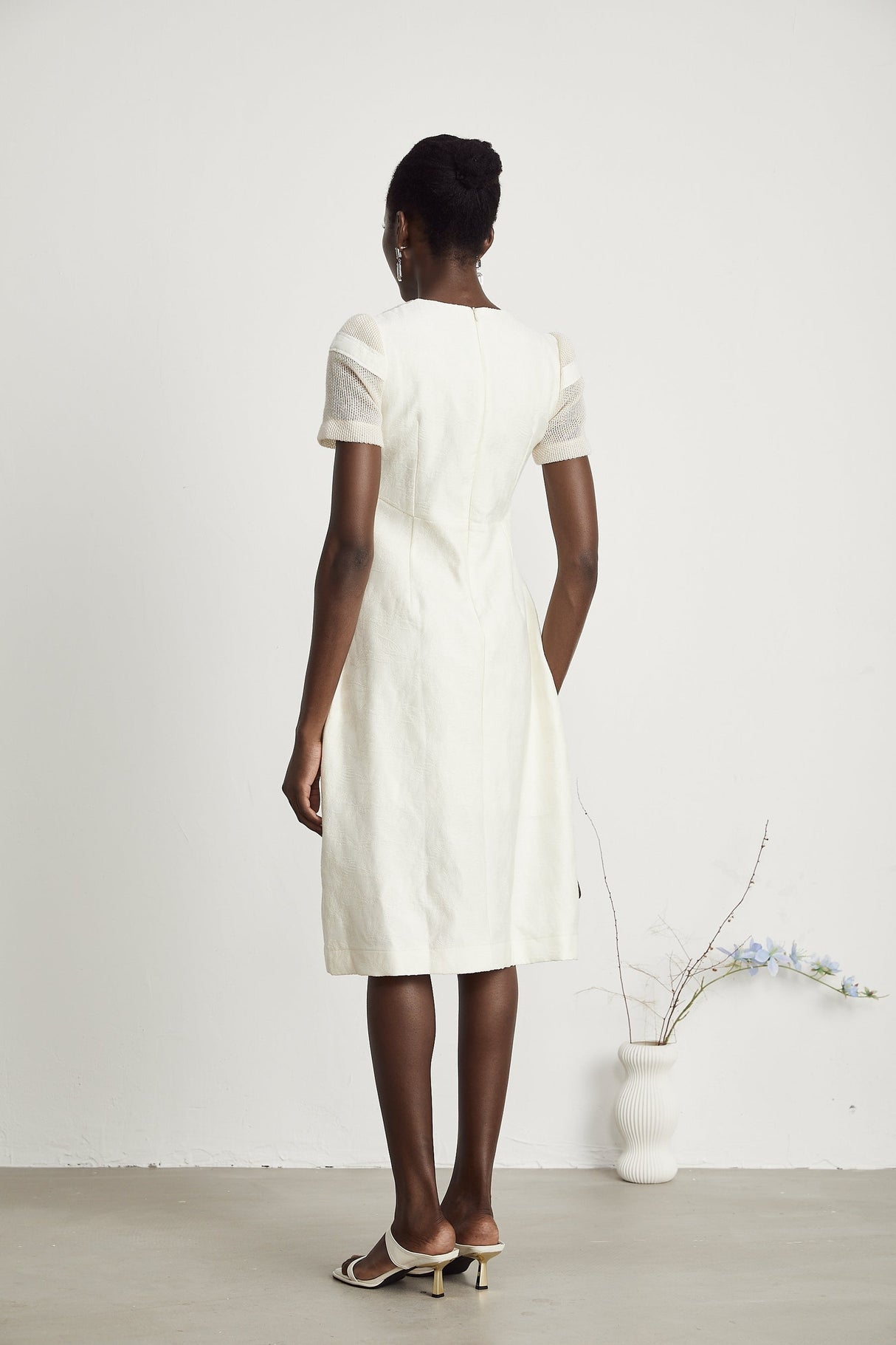 Diane floral embroidered openwork midi dress