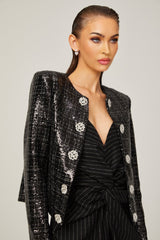 Dorothée black sequinembellished jacket