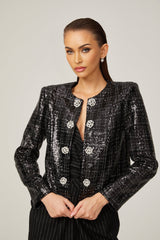 Dorothée black sequinembellished jacket