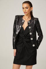 Dorothée black sequinembellished jacket