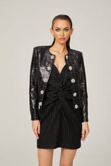 Dorothée black sequinembellished jacket