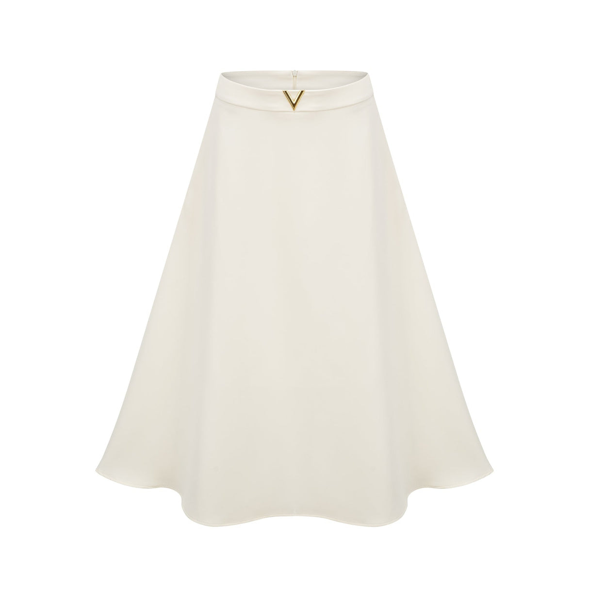 Elegant neutralcolored matching set featuring a top and skirt with delicate 3D petal details