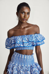 Élodie ruffled patternprint top  skirt matching set
