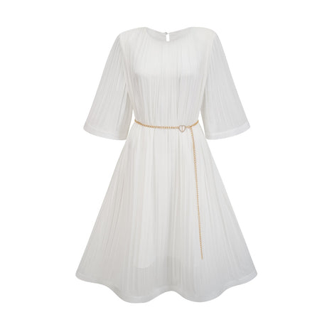 Gaëlle flaredsleeve pleated midi dress