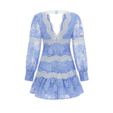 Gaëlle Vneck floral embroidered mini dress