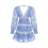 Gaëlle Vneck floral embroidered mini dress