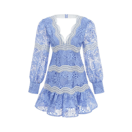 Gaëlle Vneck floral embroidered mini dress
