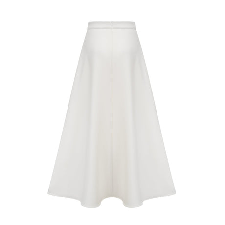 Hilaire white 3dpetal top  skirt matching set