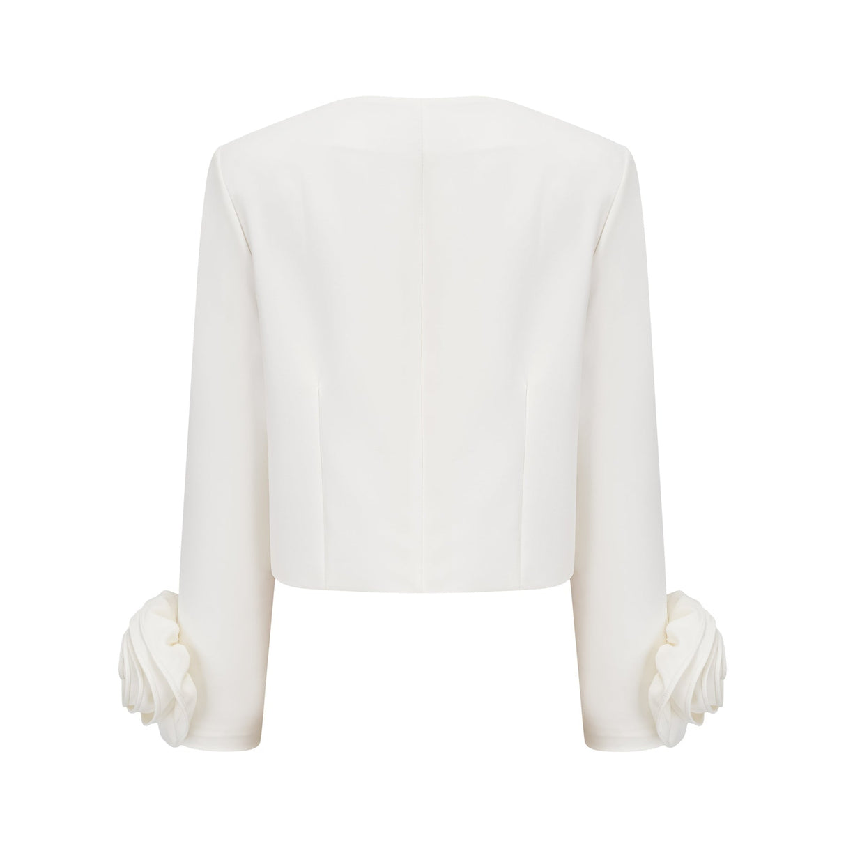 Hilaire white 3dpetal top  skirt matching set