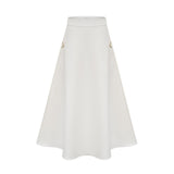 Hilaire white 3dpetal top  skirt matching set