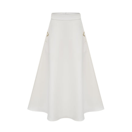 Hilaire white 3dpetal top  skirt matching set