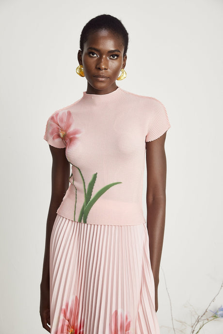 Justine floralprint stretch top  skirt matching set