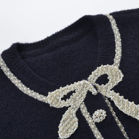 Liane fauxpearl embellished jacket  skirt matching set