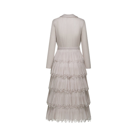Marjolaine tiered pleated midi dress