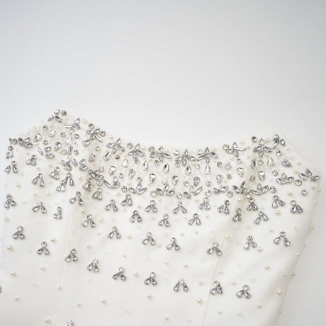 Melisande white embellished midi dress