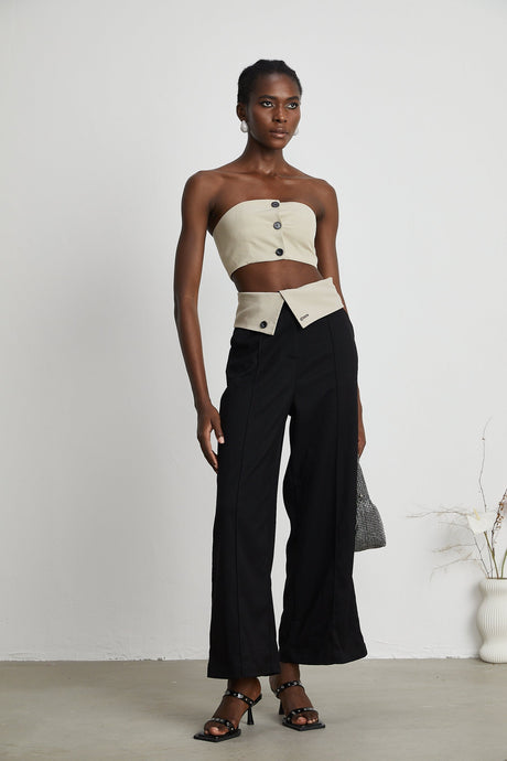 Naomi crop top  trousers matching set
