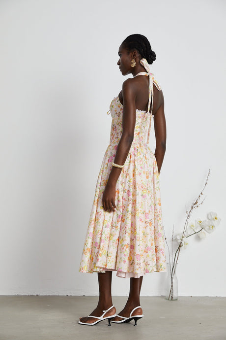 Odette floralprint halterneck midi dress